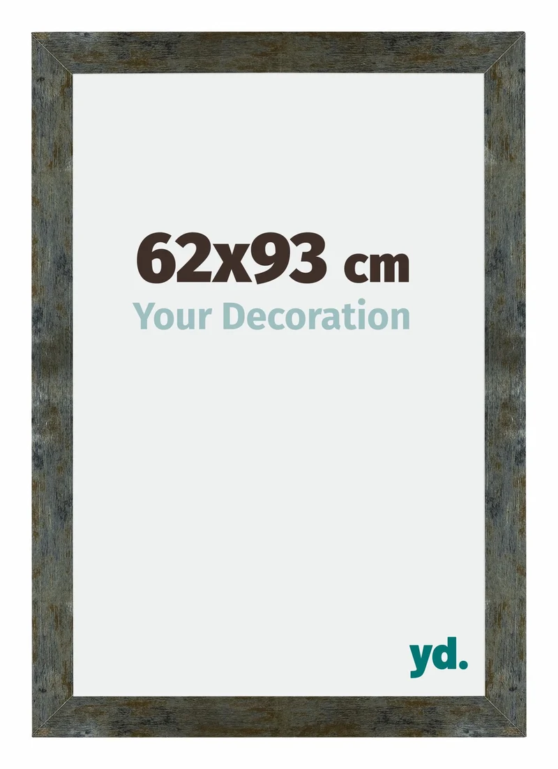Bilderrahmen 62x93 cm - Blau Gold Meliert - MDF - Mura