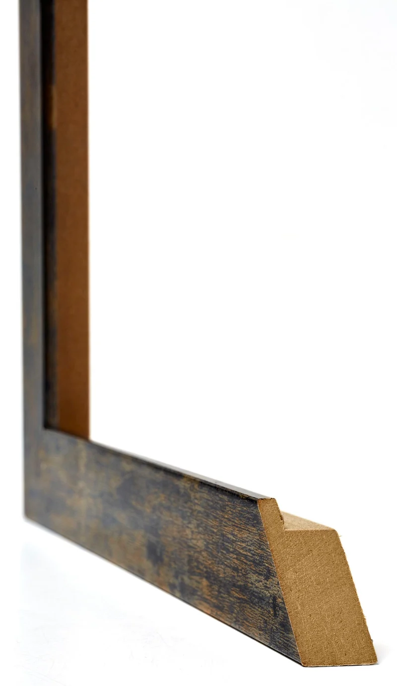 Bilderrahmen 62x93 cm - Blau Gold Meliert - MDF - Mura