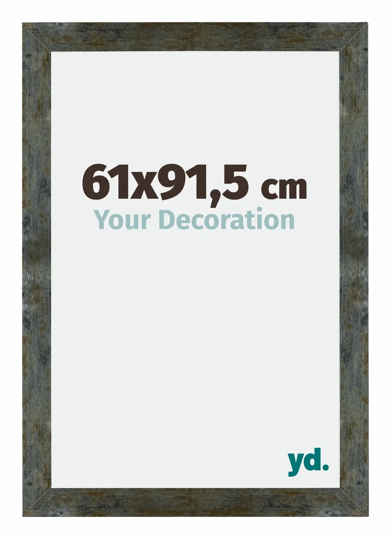 Bilderrahmen 61x91,5 cm - Blau Gold Meliert - MDF - Mura