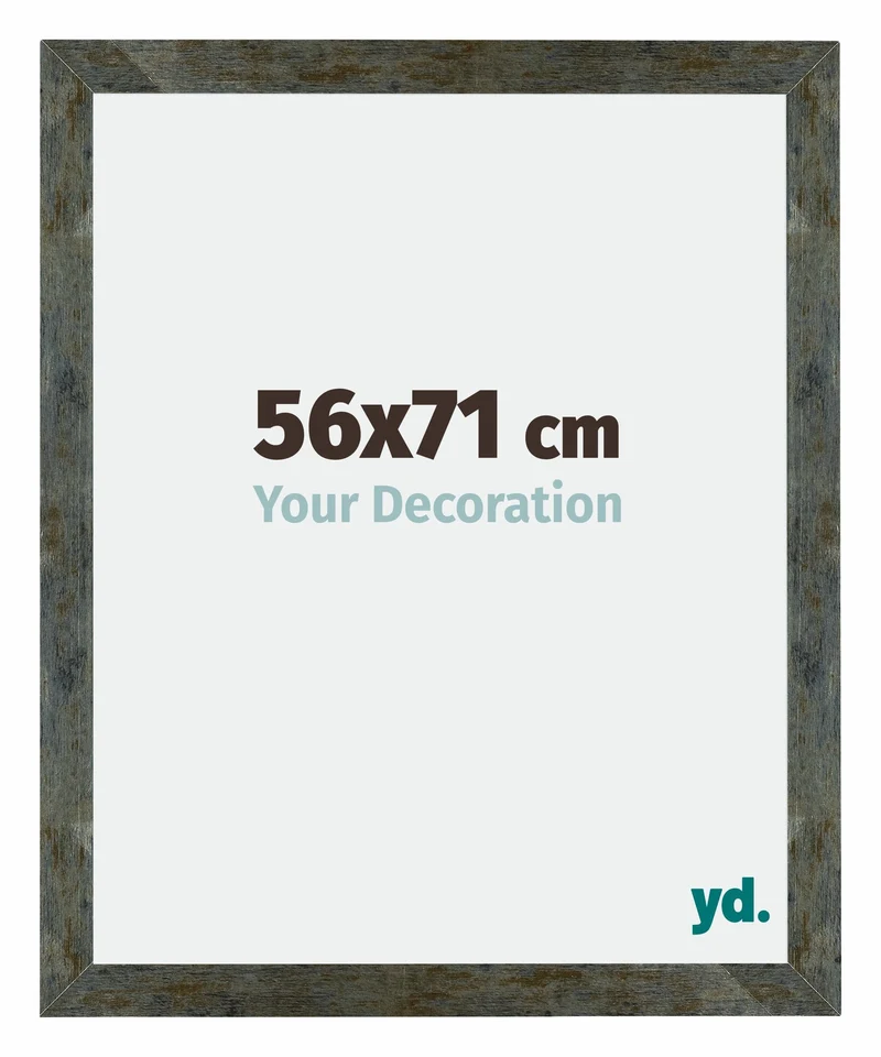 Bilderrahmen 56x71 cm - Blau Gold Meliert - MDF - Mura