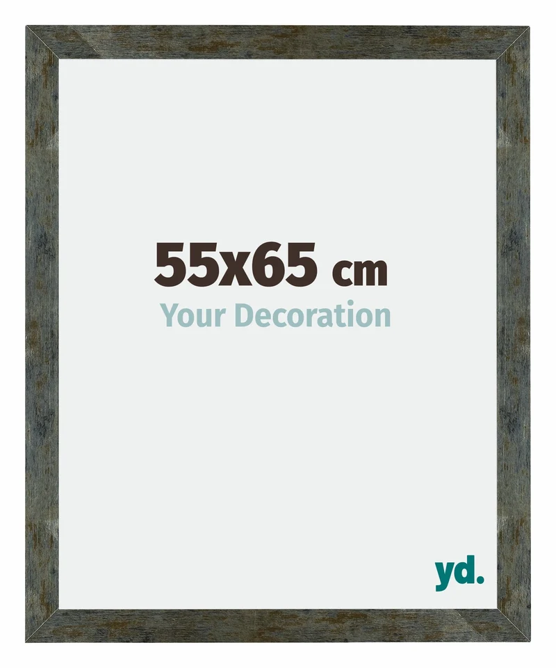 Bilderrahmen 55x65 cm - Blau Gold Meliert - MDF - Mura
