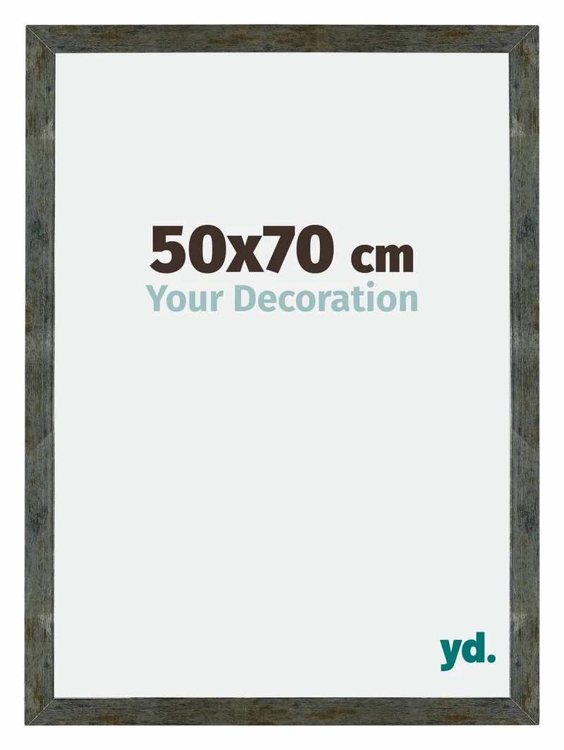 Bilderrahmen 50x70 cm - Blau Gold Meliert - MDF - Mura