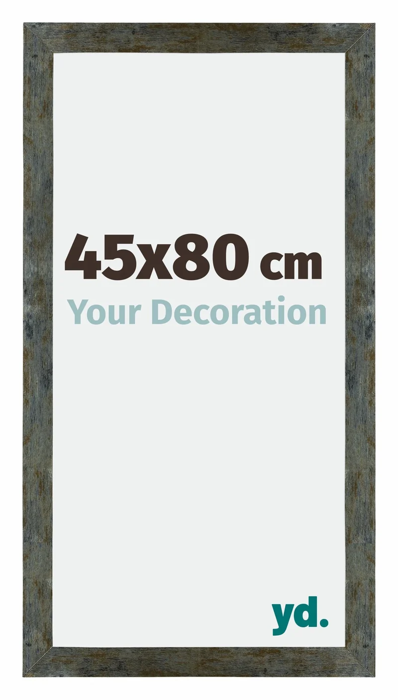 Bilderrahmen 45x80 cm - Blau Gold Meliert - MDF - Mura