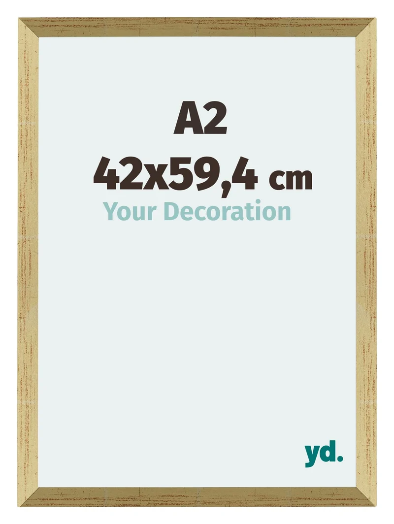 Bilderrahmen A2 - 42x59,4 cm - DIN A2 Goldglanz - MDF - Mura