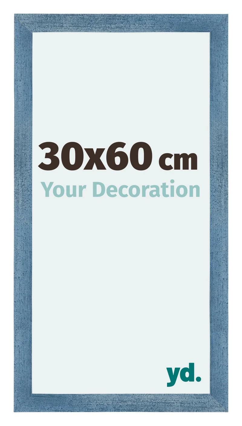 Bilderrahmen 30x60 cm - Hellblau Gewischt - MDF - Mura