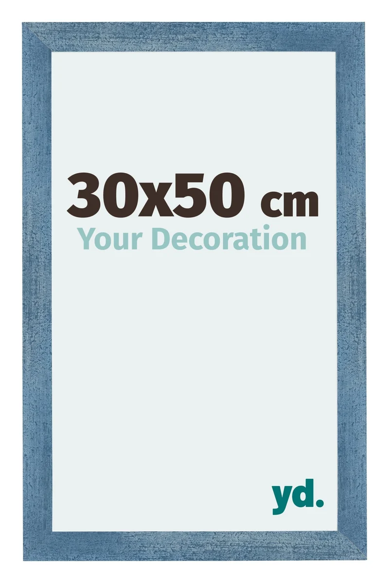 Bilderrahmen 30x50 cm - Hellblau Gewischt - MDF - Mura