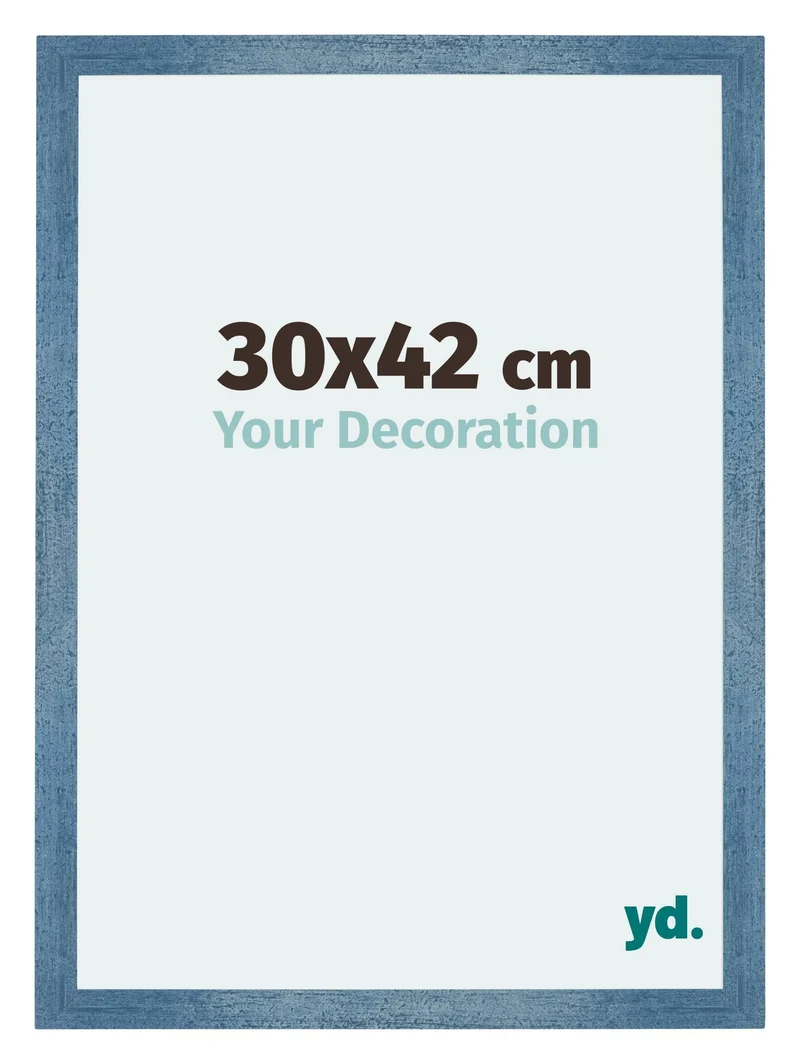 Bilderrahmen 30x42 cm - Hellblau Gewischt - MDF - Mura