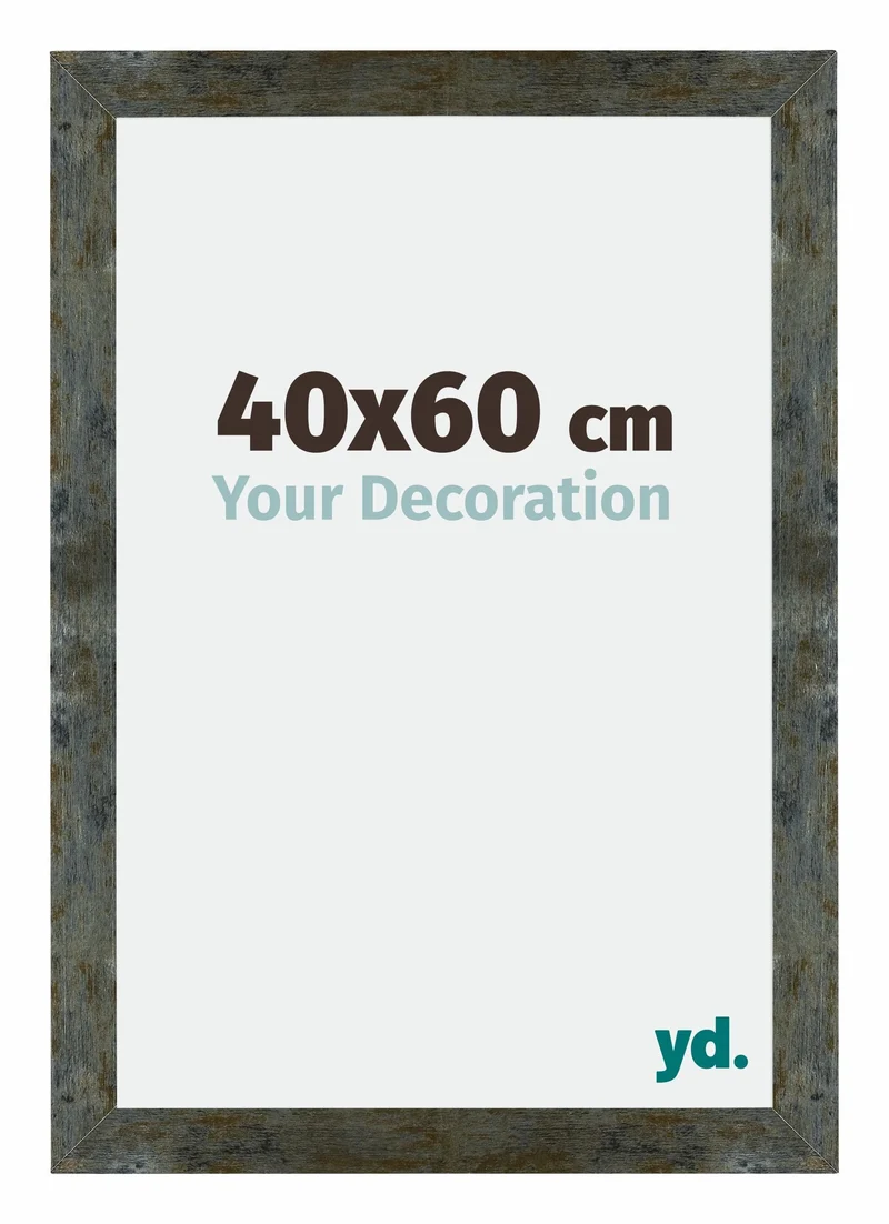 Bilderrahmen 40x60 cm - Blau Gold Meliert - MDF - Mura