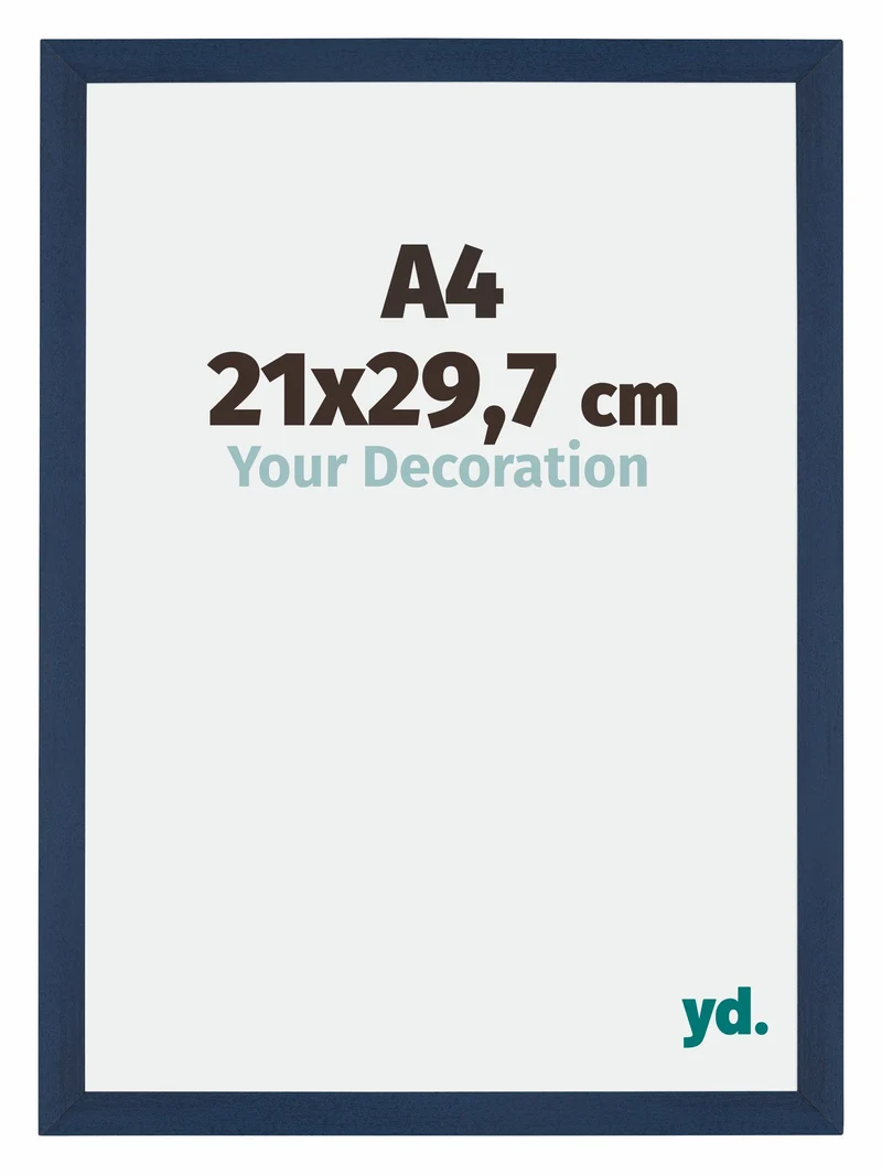 Bilderrahmen A4 - 21x29,7 cm - DIN A4 Dunkelblau Gewischt - MDF - Mura