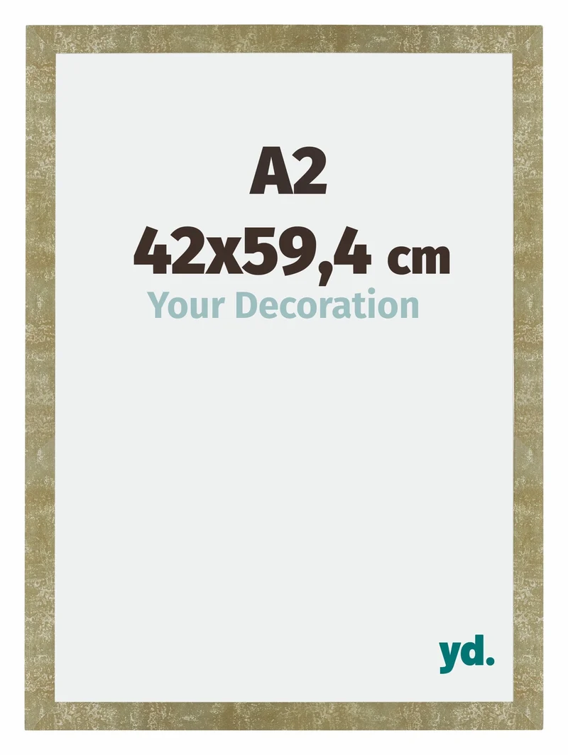 Bilderrahmen A2 - 42x59,4 cm - DIN A2 Gold Antik - MDF - Mura