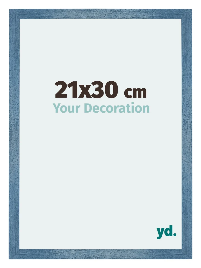 Bilderrahmen 21x30 cm - Hellblau Gewischt - MDF - Mura