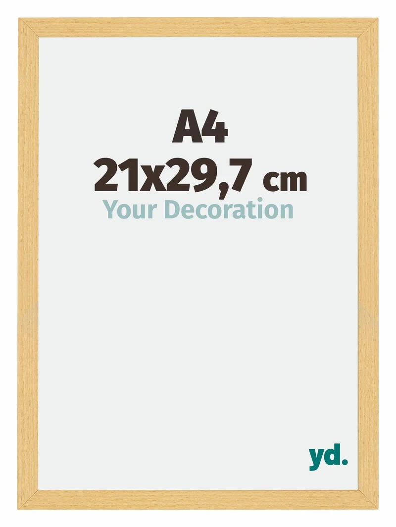 Bilderrahmen A4 - 21x29,7 cm - DIN A4 Buche Dekor - MDF - Mura