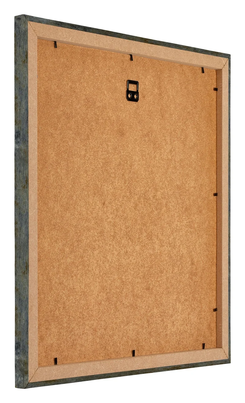 Bilderrahmen 35x35 cm - Blau Gold Meliert - MDF - Mura