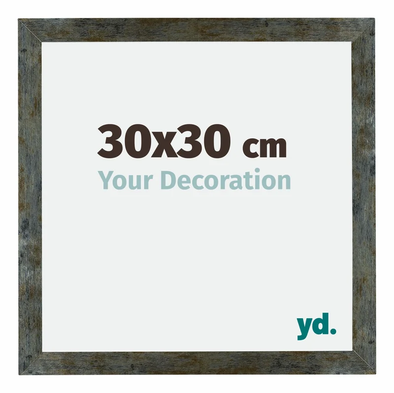 Bilderrahmen 30x30 cm - Blau Gold Meliert - MDF - Mura