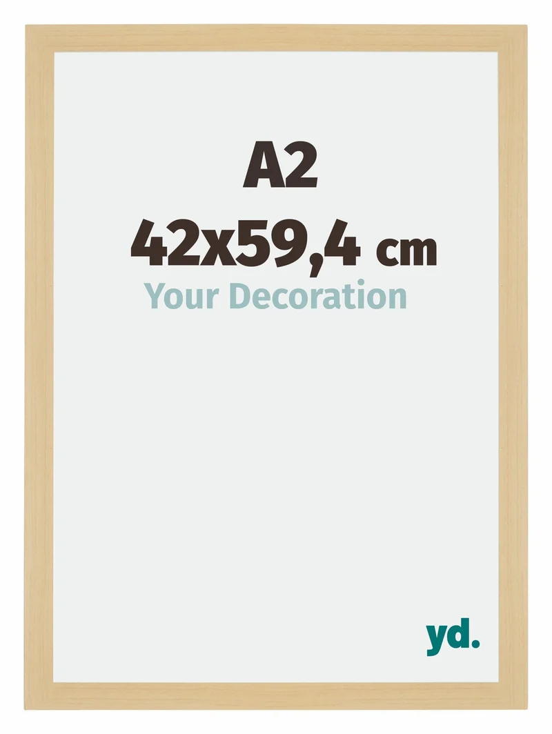 Bilderrahmen A2 - 42x59,4 cm - DIN A2 Ahorn Dekor - MDF - Mura