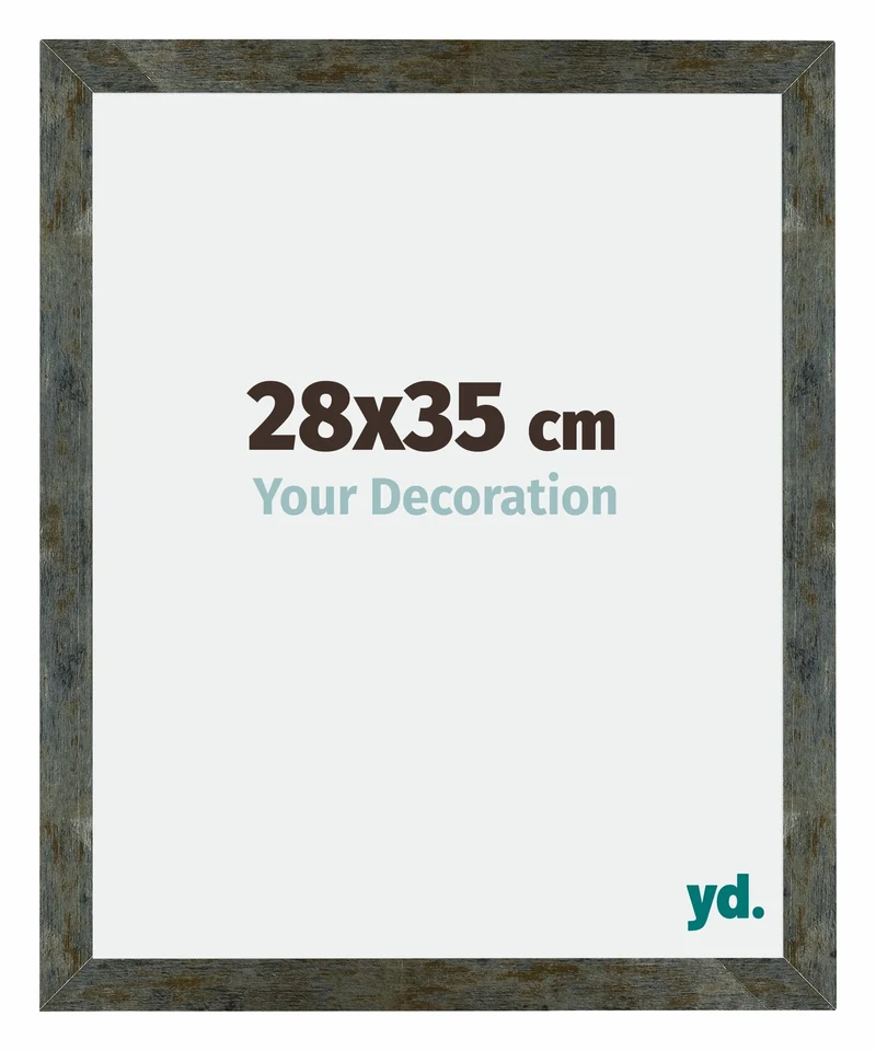 Bilderrahmen 28x35 cm - Blau Gold Meliert - MDF - Mura