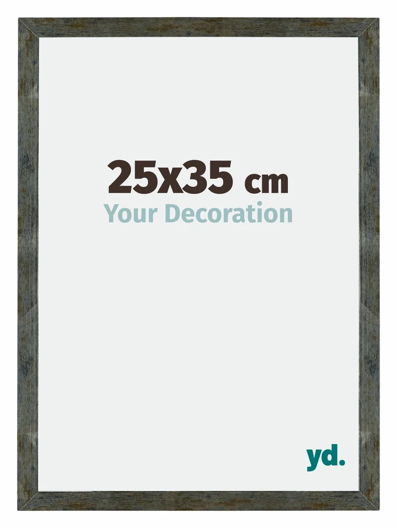 Bilderrahmen 25x35 cm - Blau Gold Meliert - MDF - Mura