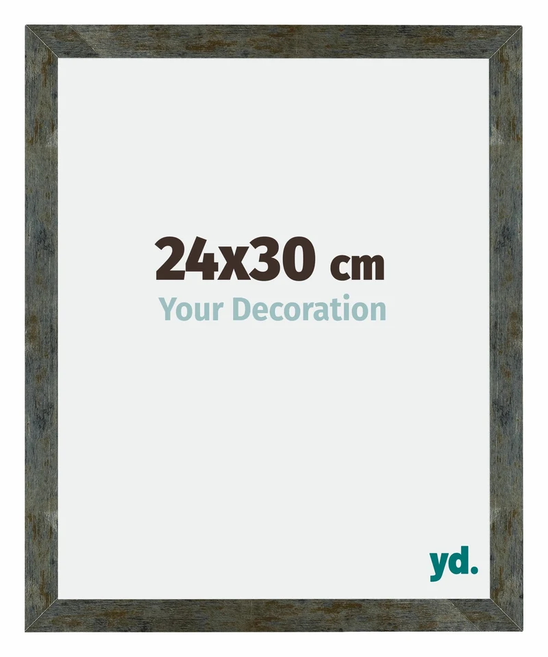 Bilderrahmen 24x30 cm - Blau Gold Meliert - MDF - Mura