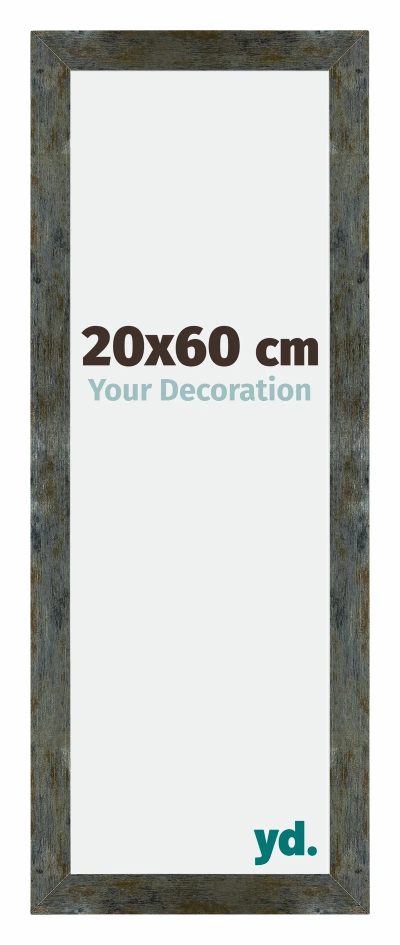 Bilderrahmen 20x60 cm - Blau Gold Meliert - MDF - Mura