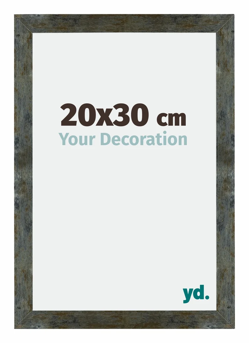 Bilderrahmen 20x30 cm - Blau Gold Meliert - MDF - Mura