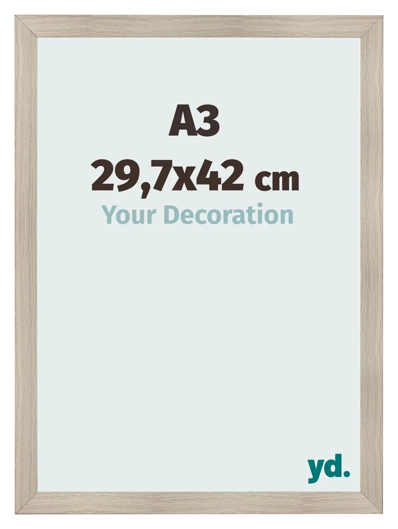 Bilderrahmen A3 - 29,7x42 cm - Eiche Hell - MDF - Pisa